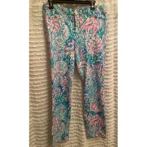 Kelly High Rise Knit Skinny Ankle Pants In Full Bloom